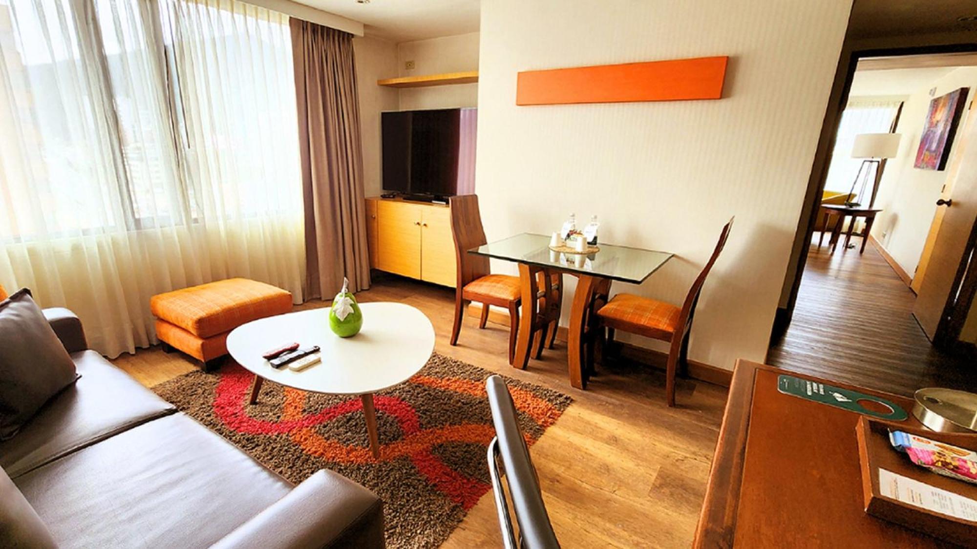 Bogota Plaza Hotel Kültér fotó A living room in a serviced apartment in Beijing, China